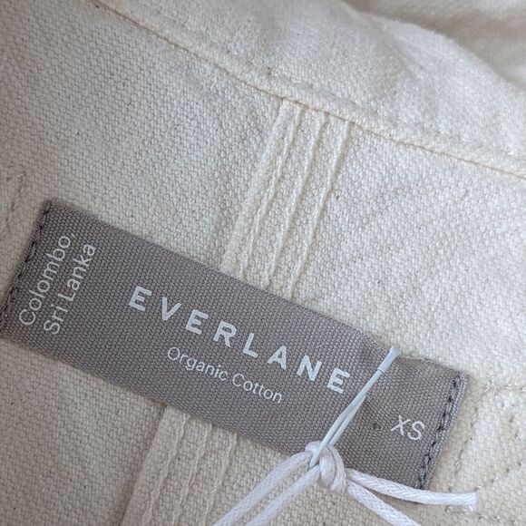 Everlane Oversized Organic Cotton Canvas Hooded Anorak Bone Jacket Zip XS NWT - Picture 16 of 16